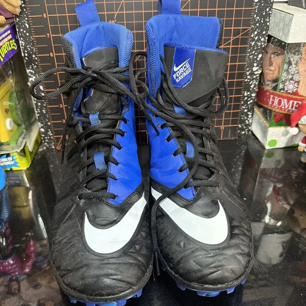 Nike Force Savage Pro 2 Football Cleats Black Blue Men’s Size 10.5 880140-014